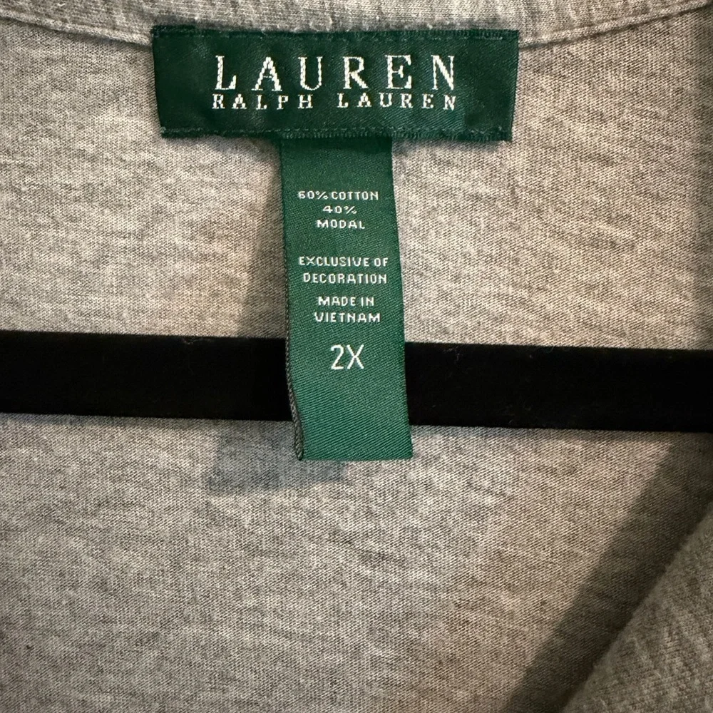 Ralph Lauren Gray Pajama  Top